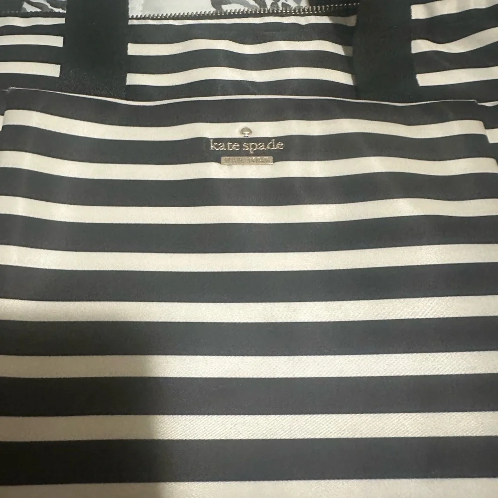 Kate Spade Black & White Striped laptop bag
